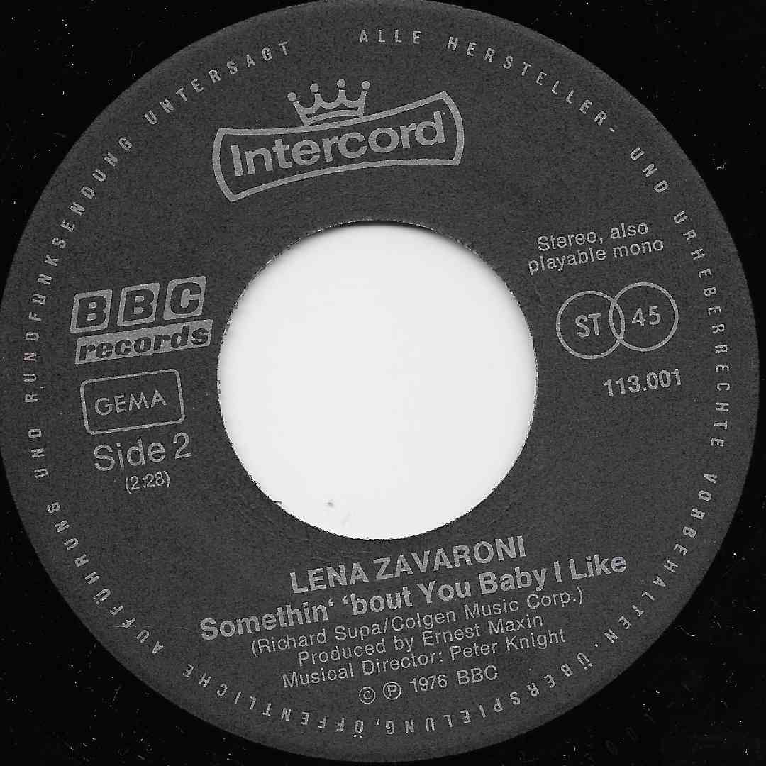 INT 113.001 Some of these days Lena Zavaroni from the BBC records and Tapes library Label